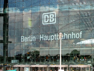 Berlin central station glass facade photo