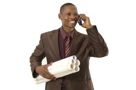 Businessman african phone