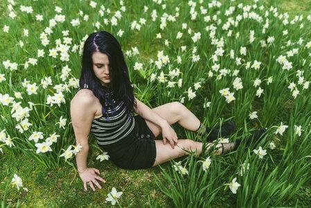 outdoor portrait of a beautiful Caucasian woman photo