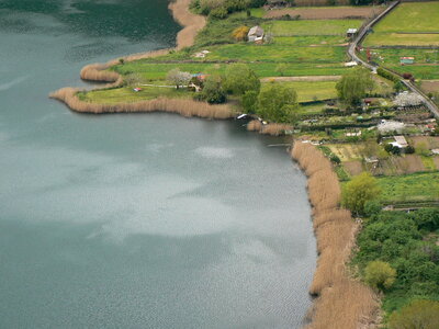 Village on river in topical country photo