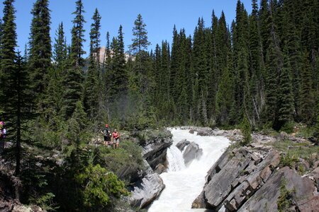 Twin Falls Creek flows through a narrow gorge in Yoho Park photo