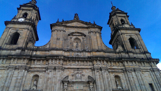 Close-up of the Cathedral in Bogota, Colombia