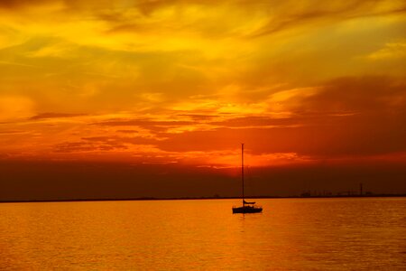 Boat sun sunset