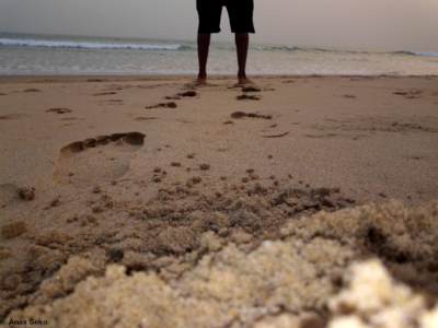 Beach sand man photo