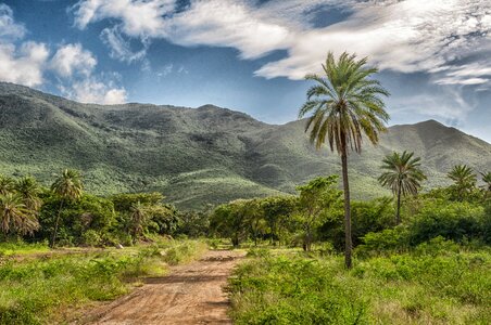 Mountain road in Africa, including blue sky photo