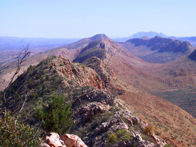 View along the West MacDonnell Ranges from the Larapinta Trail in Northern Territory, Australia photo