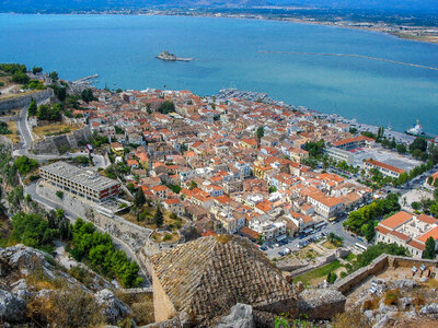 Nafplion cityscape and landscape in Greece photo