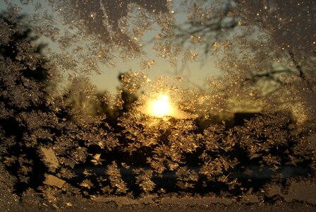 Frozen frosty window photo