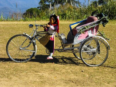 Tricycle thailand girl photo