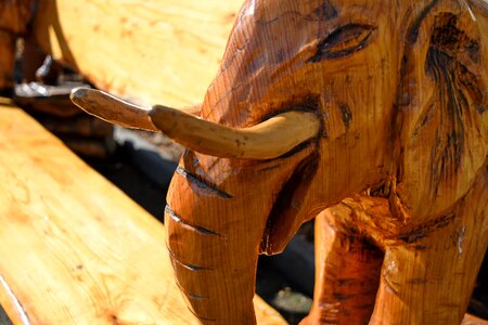 Bench carving elephant