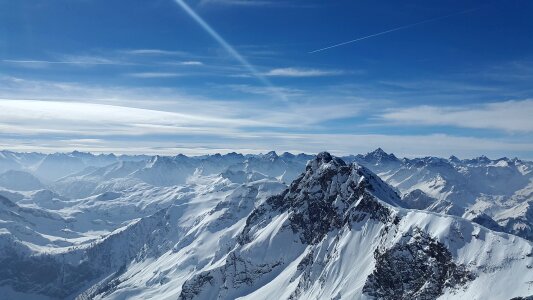 The ice caps and mountains. photo