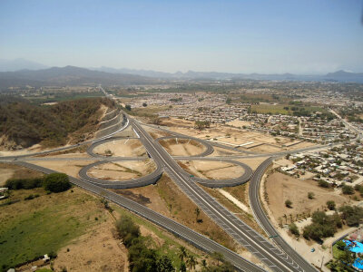 Overview of intersecting highways landscape photo