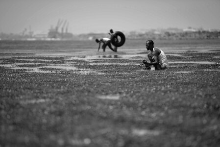 People monochrome water photo