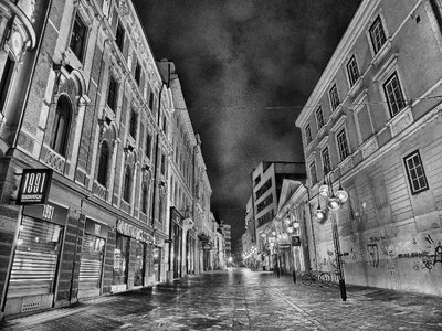 Evening black and white hdr