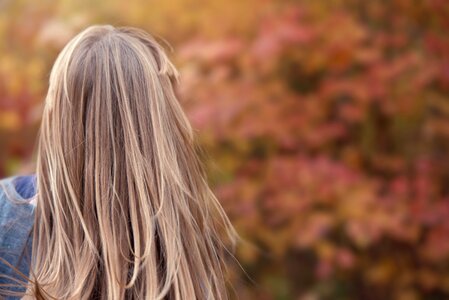 Girl long hair autumn