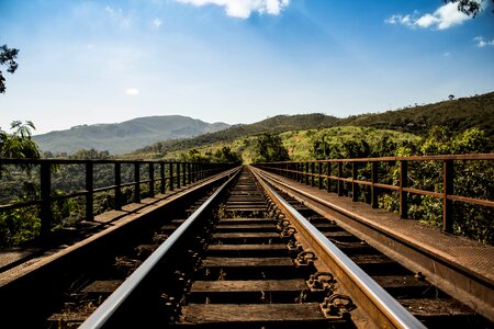 Tracks railway straight photo
