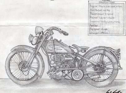 Hand Drawn Harley Davidson photo