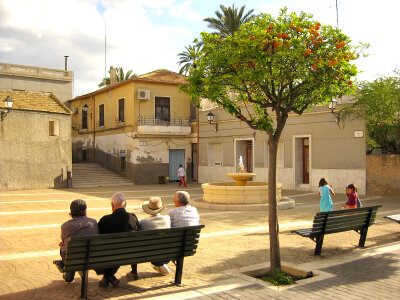 Old part of the city, Barrio del Raval in Elche, Spain