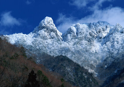 Mountains with snow in winter photo