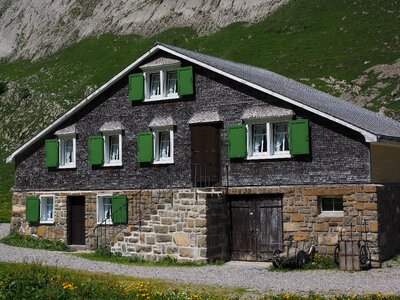 Bergdorf houses alpine village photo