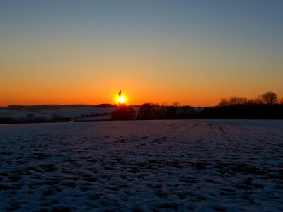 Field arable sunset photo