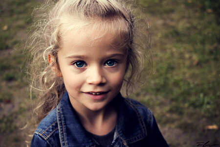 Portrait of Smiling Five Years Old Child Girl photo