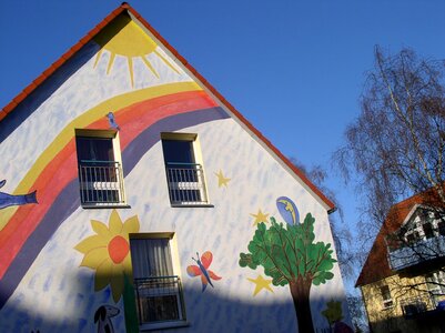 House colorful rainbow photo