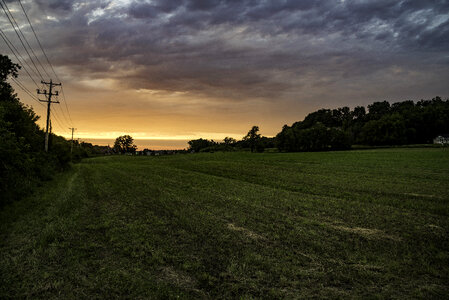 Dusk skies over the Farmland on the Sugar River State Trail photo
