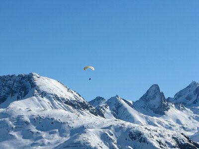 Mountains arlberg paraglider photo