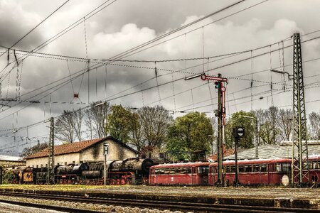 Railway railway station sky photo