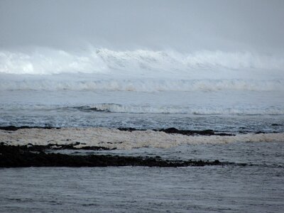 Stormy water coastline photo