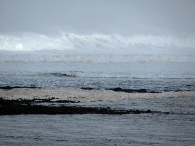 Stormy water coastline