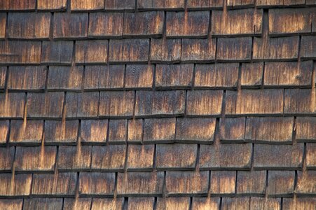 Wood shingle panel facade cladding photo