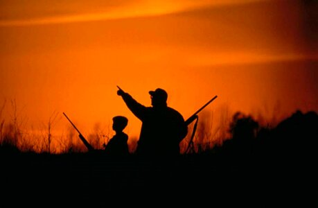 Father hunt silhouette photo