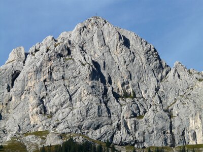 Steep wall rock wall climb photo