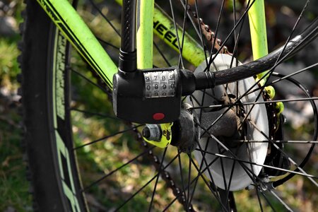 Chain lock mountain bike photo