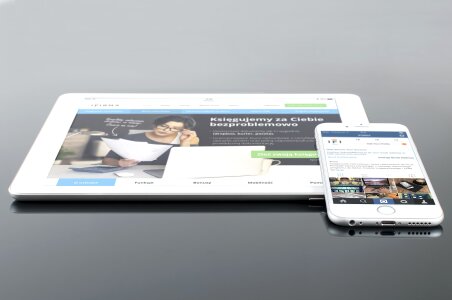Responsive web design on mobile devices phone and tablet pc photo