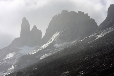 Granite towers of Torres del Paine, Chile. photo