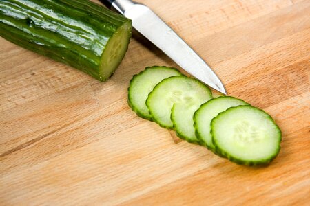 Cucumber slices sliced green photo