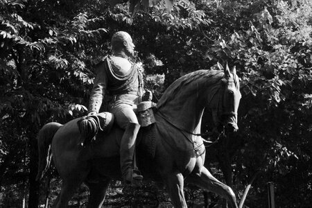 Statue Man Horse photo