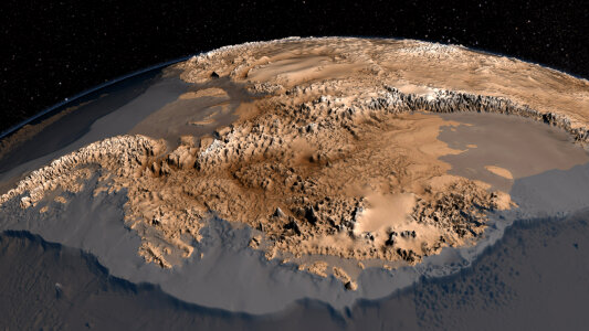 The bedrock topography of Antarctica photo