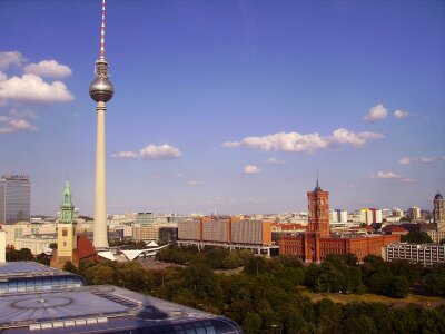 Panoramic view over Berlin at morning photo