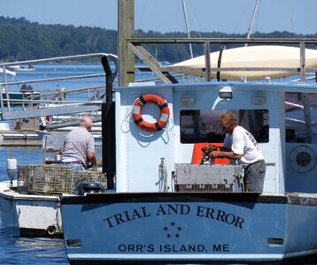 Fisherman bailey island maine photo