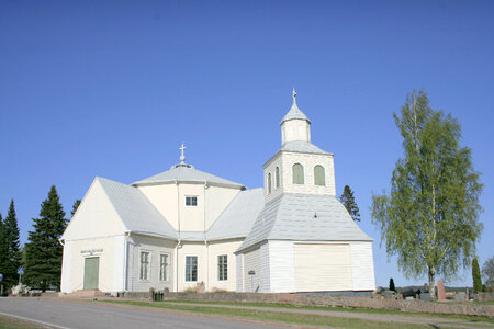 Myrskylä Church white building in Finland photo