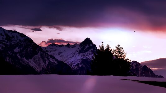 Mountain summit winter snow photo