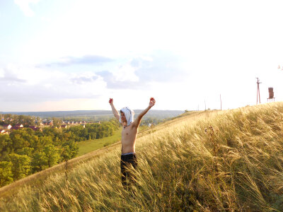 Man in field photo