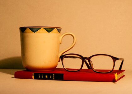 Cup orange book orange books