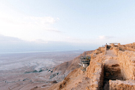 Landscape from the top of the Mountain in Masada National Park, Israel photo