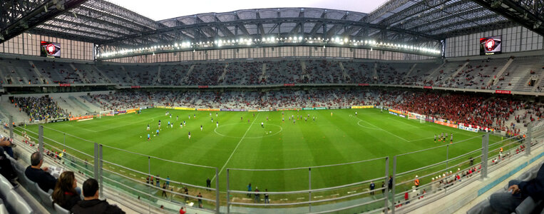 Panorama of inner Estádio Joaquim Américo Guimarães in Curitiba, Brazil photo