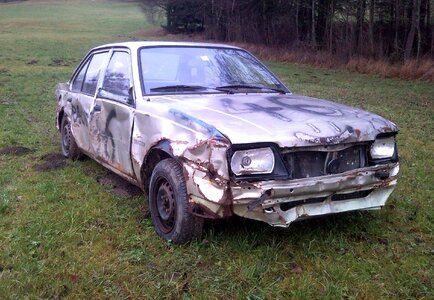 Old opel scrap car